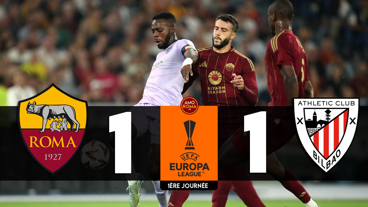 Foot –  AS Roma 1 – 1 Athetic Bilbao : La Roma se fait – encore- égaliser en fin de match !